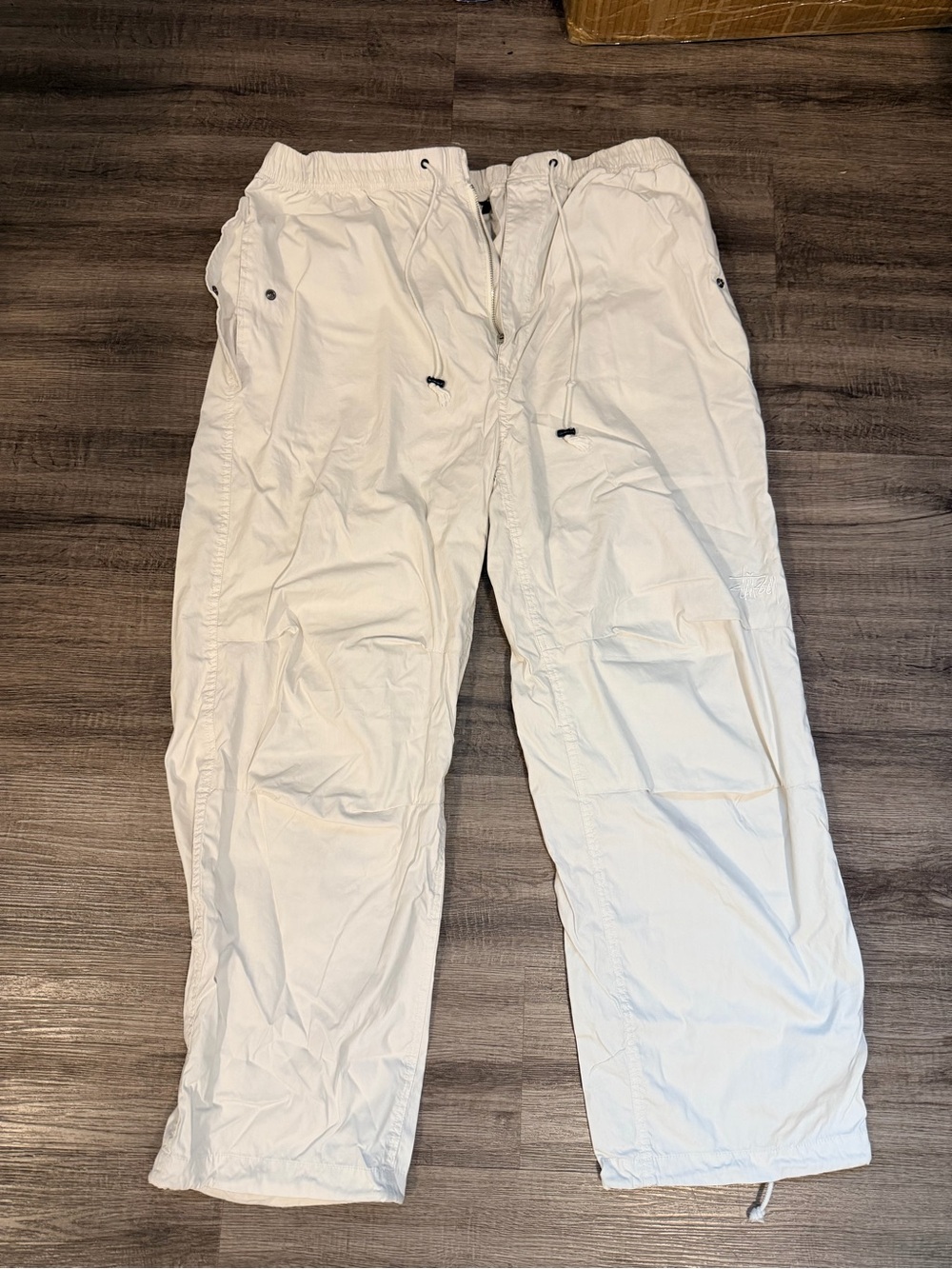 Stussy Men's White Drawstring Casual Pants